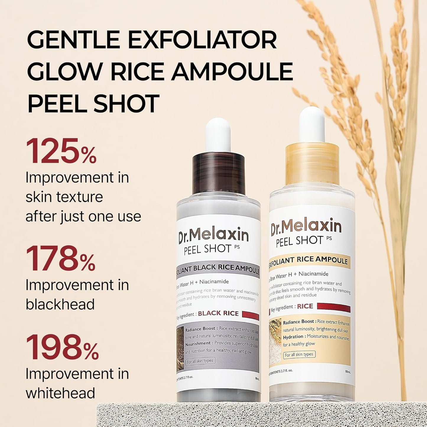 [Dr.Melaxin Official] Peel Shot Glow Rice Ampoule Duo